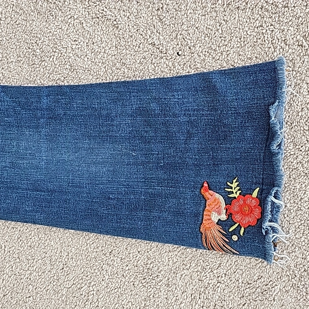 Zara women's floral boot cut jeans - Picture 8 of 12